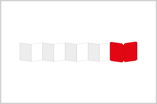 Mini-LEPORELLO, US Standard, Gr. XS, 9 Felder, 90 g/m² Rückseite